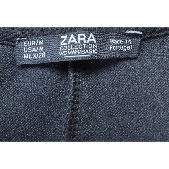 Zara Woman’s Dress Mini Black Floral Mini Short Sleeve Size Medium Spring Summer - Picture 4 of 6